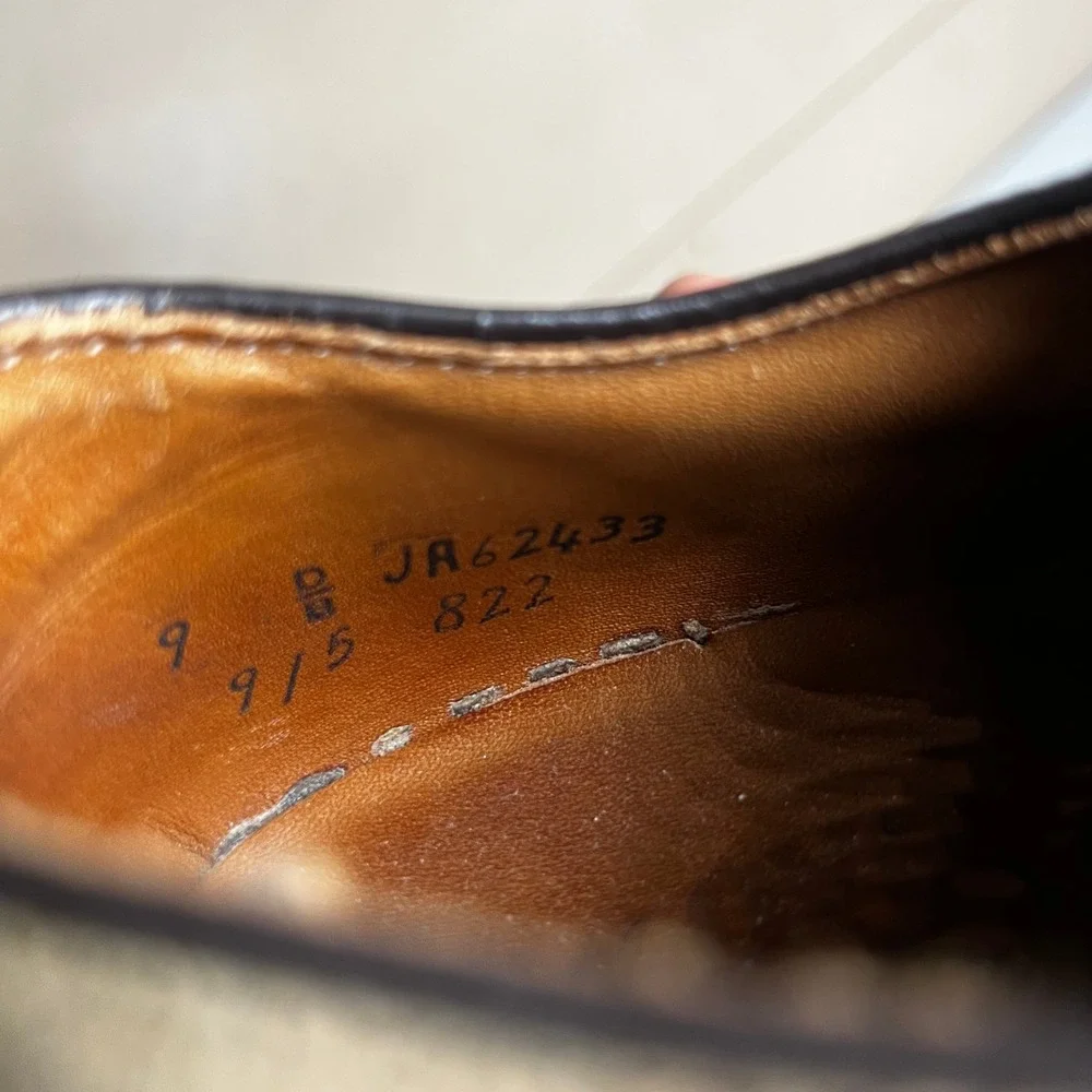 Walk-Over Vintage Saddle Shoes Mens 9 Brown Leather Tan Suede Red Brick Sole